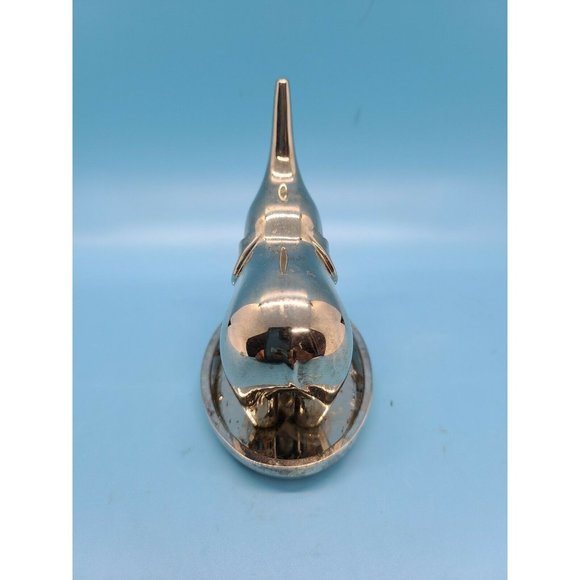 Red Envelope Silver Plated Trumpeting Baby Elephant Ring/Jewelry Holder 3" - Picture 2 of 7